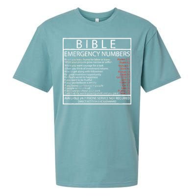 Bible Emergency Hotline Numbers Sueded Cloud Jersey T-Shirt