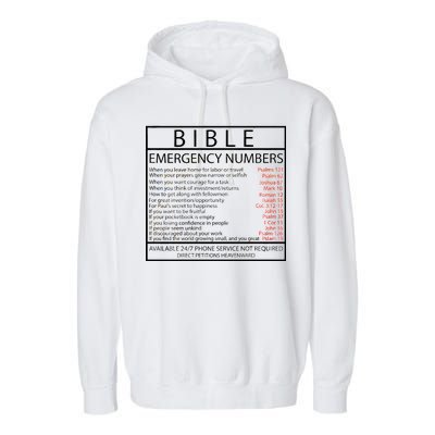 Bible Emergency Hotline Numbers Garment-Dyed Fleece Hoodie