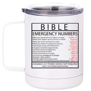 Bible Emergency Hotline Numbers 12 oz Stainless Steel Tumbler Cup