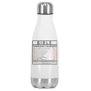 Bible Emergency Hotline Numbers Stainless Steel Insulated Water Bottle