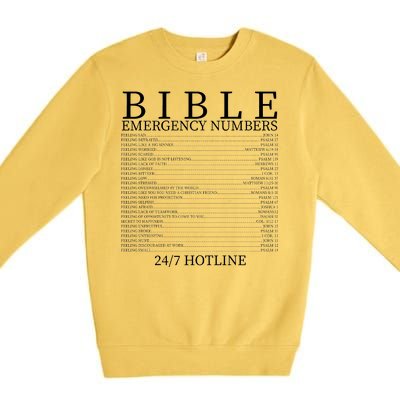 Bible Emergency Numbers Premium Crewneck Sweatshirt