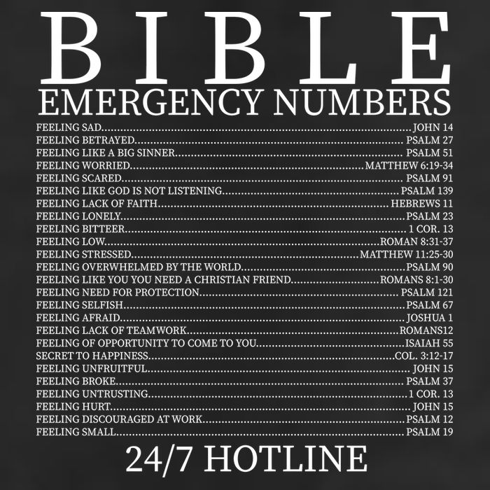 Bible Emergency Numbers Cool Comfort Performance Bucket Hat