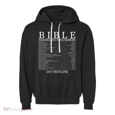 Bible Emergency Numbers Garment-Dyed Fleece Hoodie