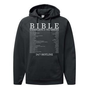 Bible Emergency Numbers Performance Fleece Hoodie