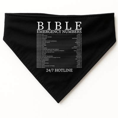 Bible Emergency Numbers USA-Made Doggie Bandana