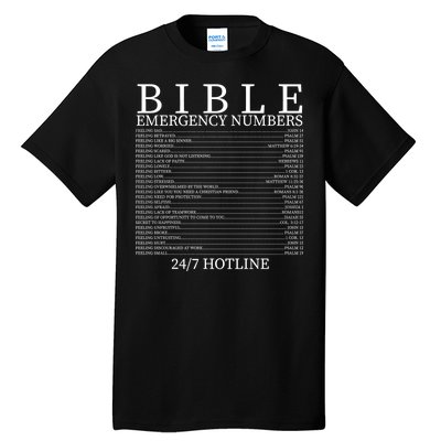 Bible Emergency Numbers Tall T-Shirt