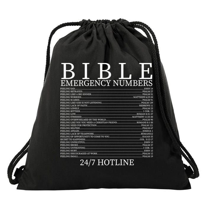 Bible Emergency Numbers Drawstring Bag