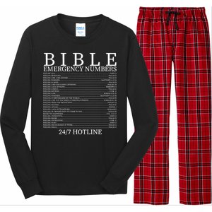 Bible Emergency Numbers Long Sleeve Pajama Set