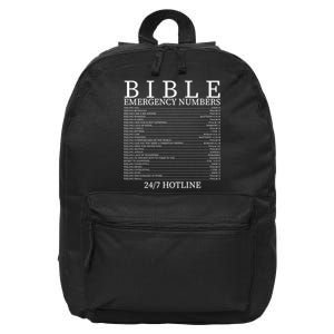 Bible Emergency Numbers 16 in Basic Backpack