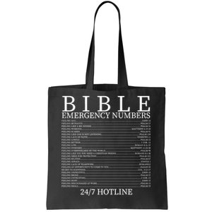 Bible Emergency Numbers Tote Bag