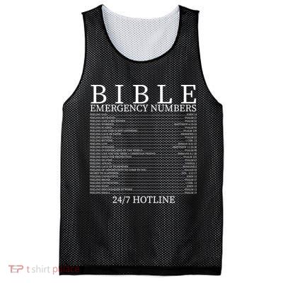 Bible Emergency Numbers Mesh Reversible Basketball Jersey Tank