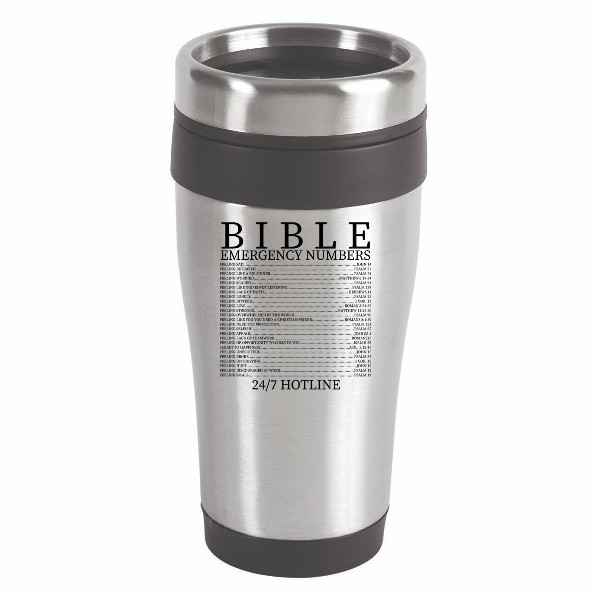 Bible Emergency Numbers 16oz Travel Tumbler