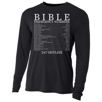 Bible Emergency Numbers Cooling Performance Long Sleeve Crew