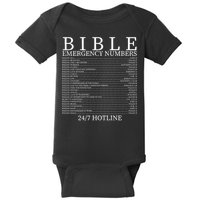 Bible Emergency Numbers Baby Bodysuit