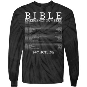 Bible Emergency Numbers Tie-Dye Long Sleeve Shirt