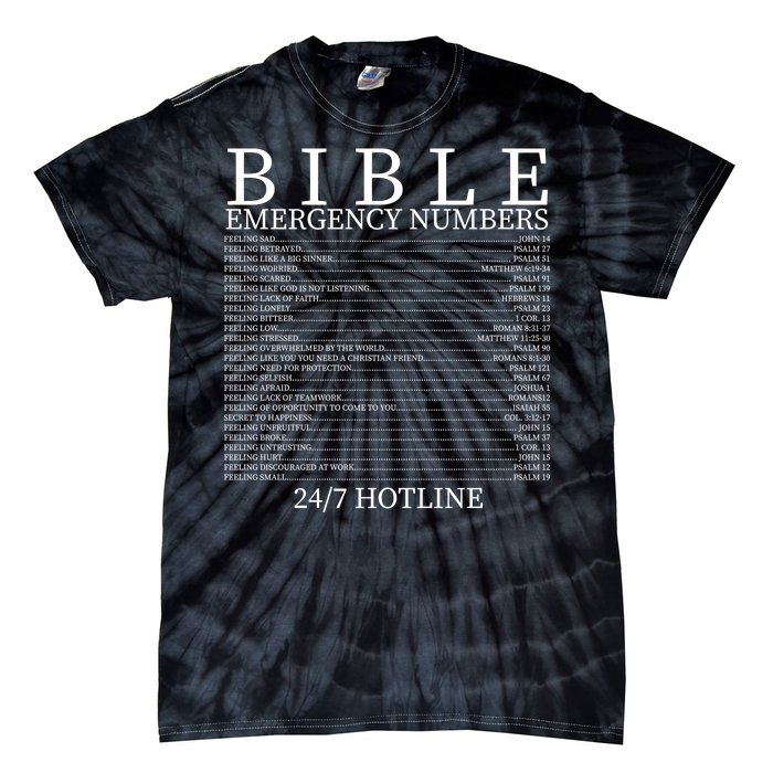 Bible Emergency Numbers Tie-Dye T-Shirt