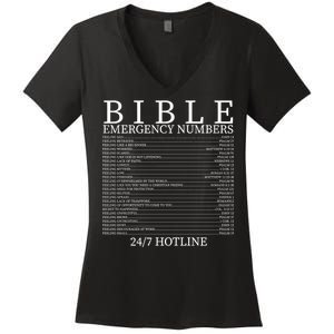 Bible Emergency Numbers Women's V-Neck T-Shirt