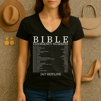 Bible Emergency Numbers Women's V-Neck T-Shirt