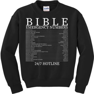 Bible Emergency Numbers Kids Sweatshirt