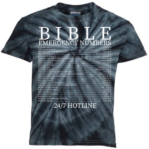 Bible Emergency Numbers Kids Tie-Dye T-Shirt