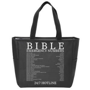 Bible Emergency Numbers Zip Tote Bag