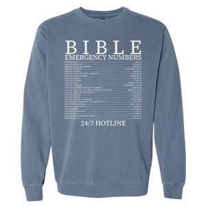 Bible Emergency Numbers Garment-Dyed Sweatshirt