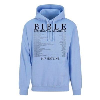 Bible Emergency Numbers Unisex Surf Hoodie