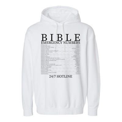 Bible Emergency Numbers Garment-Dyed Fleece Hoodie