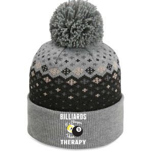 Billiards It's Cheaper Than Therapy Billiards Dad Gift For Father’s Day The Baniff Cuffed Pom Beanie