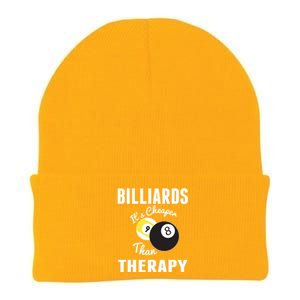 Billiards It's Cheaper Than Therapy Billiards Dad Gift For Father’s Day Knit Cap Winter Beanie