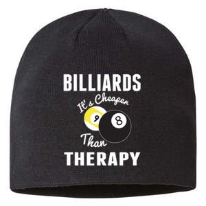 Billiards It's Cheaper Than Therapy Billiards Dad Gift For Father’s Day Sustainable Beanie