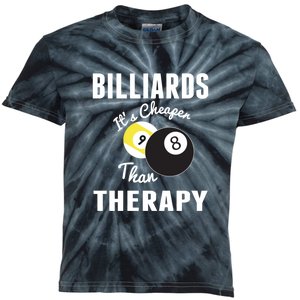 Billiards It's Cheaper Than Therapy Billiards Dad Gift For Father’s Day Kids Tie-Dye T-Shirt