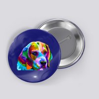 Beagle In Colorful Pop Art Design For Dog Owners Funny Gift Button