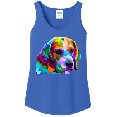 Beagle In Colorful Pop Art Design For Dog Owners Funny Gift Ladies Essential Tank