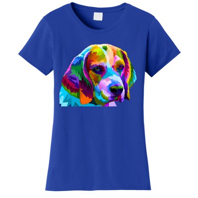 Beagle In Colorful Pop Art Design For Dog Owners Funny Gift Women's T-Shirt