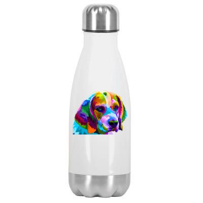 Beagle In Colorful Pop Art Design For Dog Owners Funny Gift Stainless Steel Insulated Water Bottle