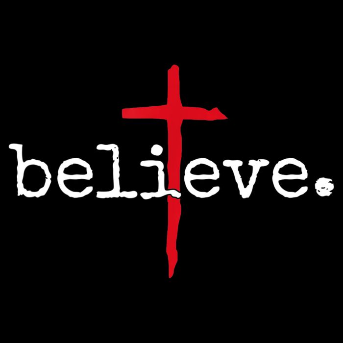 Believe In Cross Christian Saying Flat Bill Trucker Hat
