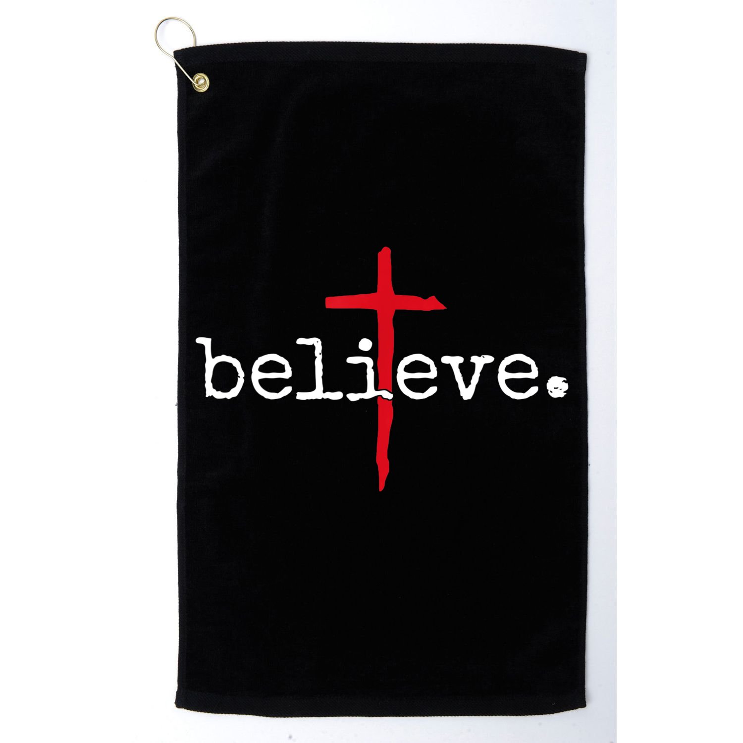Believe In Cross Christian Saying Golf Towel