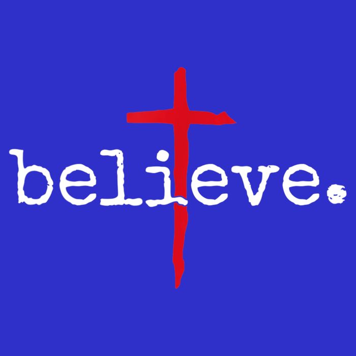Believe In Cross Christian Saying 16 in Basic Backpack