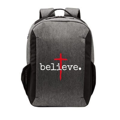 Believe In Cross Christian Saying Vector Backpack