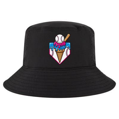 Baseball Ice Cream Dripping Drip Cool Comfort Performance Bucket Hat