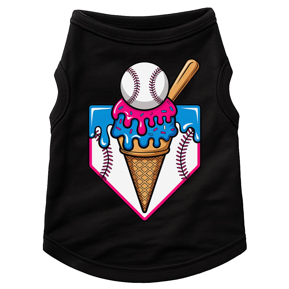Baseball Ice Cream Dripping Drip Doggie Tank