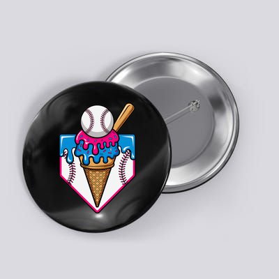 Baseball Ice Cream Dripping Drip Button