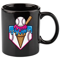 Baseball Ice Cream Dripping Drip 11oz C Handle Ceramic Mug
