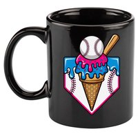 Baseball Ice Cream Dripping Drip 11oz C Handle Ceramic Mug