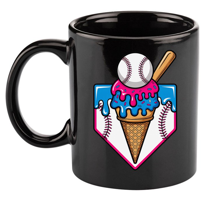 Baseball Ice Cream Dripping Drip 11oz C Handle Ceramic Mug