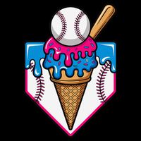 Baseball Ice Cream Dripping Drip Drawstring Bag