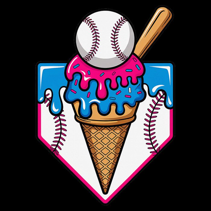 Baseball Ice Cream Dripping Drip Drawstring Bag