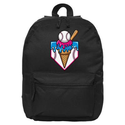 Baseball Ice Cream Dripping Drip 16 in Basic Backpack