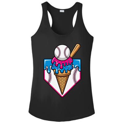Baseball Ice Cream Dripping Drip Ladies PosiCharge Competitor Racerback Tank